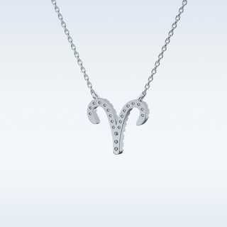 Customized Aries Shaped Moissanite Necklace – 0.09 CT Round Cut in 14K/18K Gold