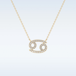 Customized Cancer Shaped Moissanite Necklace – 0.17 CT Round Cut in 14K/18K Gold