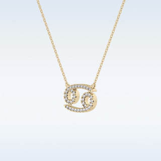 Customized Cancer Shaped Moissanite Necklace – 0.17 CT Round Cut in 14K/18K Gold