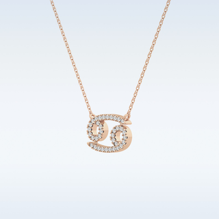 Customized Cancer Shaped Moissanite Necklace – 0.17 CT Round Cut in 14K/18K Gold