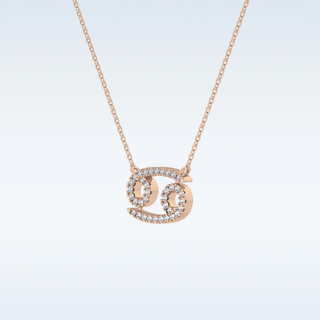 Customized Cancer Shaped Moissanite Necklace – 0.17 CT Round Cut in 14K/18K Gold