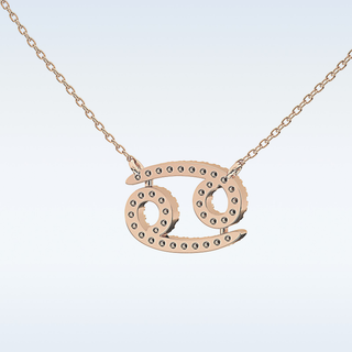 Customized Cancer Shaped Moissanite Necklace – 0.17 CT Round Cut in 14K/18K Gold