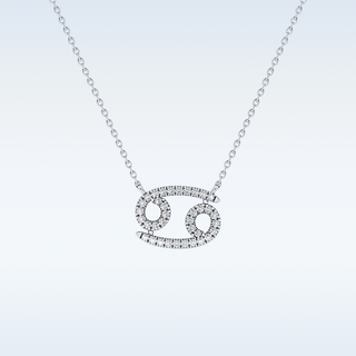 Customized Cancer Shaped Moissanite Necklace – 0.17 CT Round Cut in 14K/18K Gold