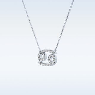 Customized Cancer Shaped Moissanite Necklace – 0.17 CT Round Cut in 14K/18K Gold