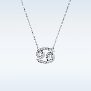 Customized Cancer Shaped Moissanite Necklace – 0.17 CT Round Cut in 14K/18K Gold