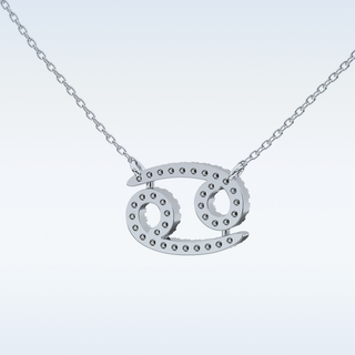 Customized Cancer Shaped Moissanite Necklace – 0.17 CT Round Cut in 14K/18K Gold