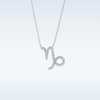 Customized Capricon Shaped Moissanite Necklace – 0.10 CT Round Cut in 14K/18K Gold