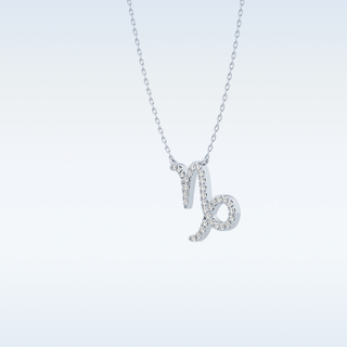 Customized Capricon Shaped Moissanite Necklace – 0.10 CT Round Cut in 14K/18K Gold