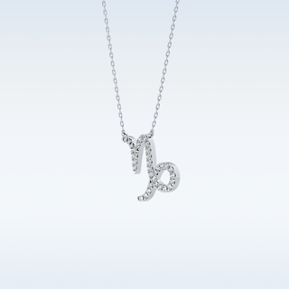 Customized Capricon Shaped Moissanite Necklace – 0.10 CT Round Cut in 14K/18K Gold
