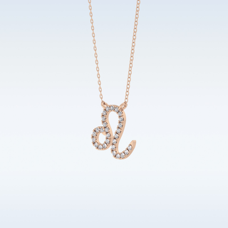 Customized Leo Shaped Moissanite Necklace – 0.14 CT Round Cut in 14K/18K Gold