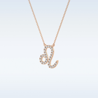 Customized Leo Shaped Moissanite Necklace – 0.14 CT Round Cut in 14K/18K Gold