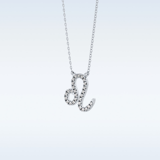 Customized Leo Shaped Moissanite Necklace – 0.14 CT Round Cut in 14K/18K Gold
