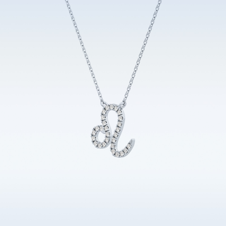 Customized Leo Shaped Moissanite Necklace – 0.14 CT Round Cut in 14K/18K Gold