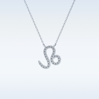 Customized Leo Shaped Moissanite Necklace – 0.14 CT Round Cut in 14K/18K Gold