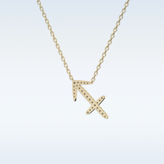 Customized Sagittarius Shaped Moissanite Necklace – 0.04 CT Round Cut in 14K/18K Gold