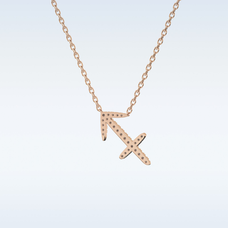 Customized Sagittarius Shaped Moissanite Necklace – 0.04 CT Round Cut in 14K/18K Gold