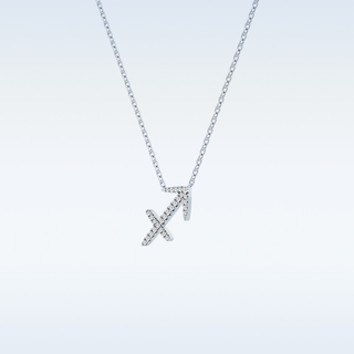 Customized Sagittarius Shaped Moissanite Necklace – 0.04 CT Round Cut in 14K/18K Gold