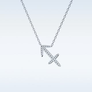 Customized Sagittarius Shaped Moissanite Necklace – 0.04 CT Round Cut in 14K/18K Gold