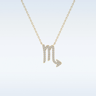 Customized Virgo Shaped Moissanite Necklace – 0.09 CT Round Cut in 14K/18K Gold