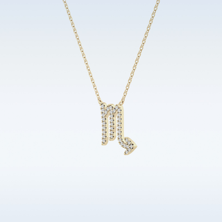 Customized Virgo Shaped Moissanite Necklace – 0.09 CT Round Cut in 14K/18K Gold