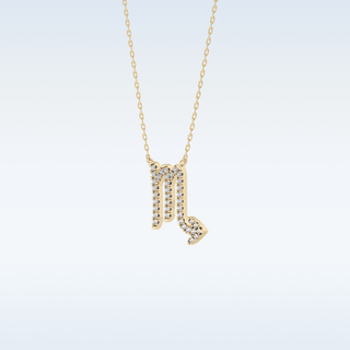 Customized Virgo Shaped Moissanite Necklace – 0.09 CT Round Cut in 14K/18K Gold