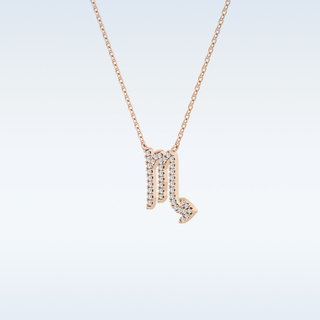 Customized Virgo Shaped Moissanite Necklace – 0.09 CT Round Cut in 14K/18K Gold