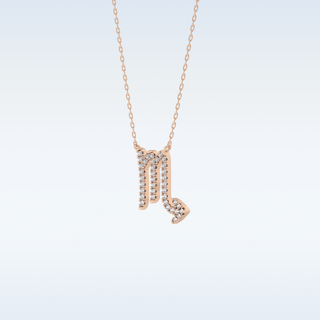 Customized Virgo Shaped Moissanite Necklace – 0.09 CT Round Cut in 14K/18K Gold