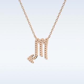 Customized Virgo Shaped Moissanite Necklace – 0.09 CT Round Cut in 14K/18K Gold