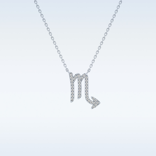 Customized Virgo Shaped Moissanite Necklace – 0.09 CT Round Cut in 14K/18K Gold