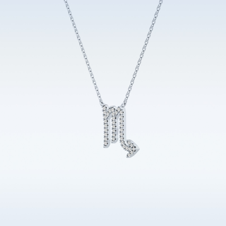 Customized Virgo Shaped Moissanite Necklace – 0.09 CT Round Cut in 14K/18K Gold