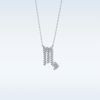 Customized Virgo Shaped Moissanite Necklace – 0.09 CT Round Cut in 14K/18K Gold