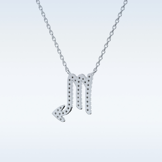 Customized Virgo Shaped Moissanite Necklace – 0.09 CT Round Cut in 14K/18K Gold