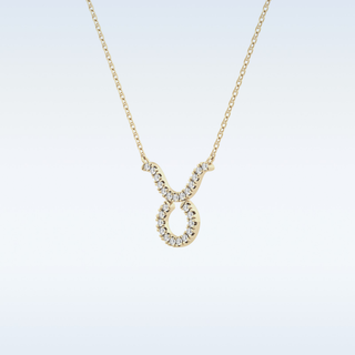 Customized Taurus Shaped Moissanite Necklace – 0.12 CT Round Cut in 14K/18K Gold