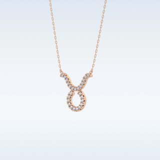 Customized Taurus Shaped Moissanite Necklace – 0.12 CT Round Cut in 14K/18K Gold
