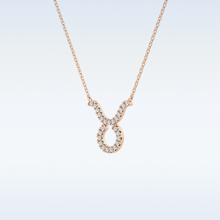 Customized Taurus Shaped Moissanite Necklace – 0.12 CT Round Cut in 14K/18K Gold
