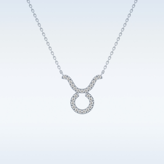 Customized Taurus Shaped Moissanite Necklace – 0.12 CT Round Cut in 14K/18K Gold