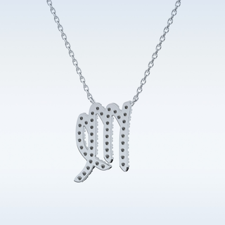 Customized Virgo Shaped Moissanite Necklace – 0.20 CT Round Cut in 14K/18K Gold
