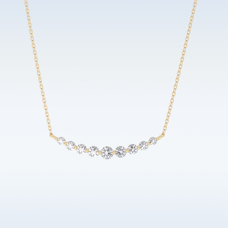 Customized Round Shaped Moissanite Necklace –  0.413 CT Round Cut in 14K/18K Gold