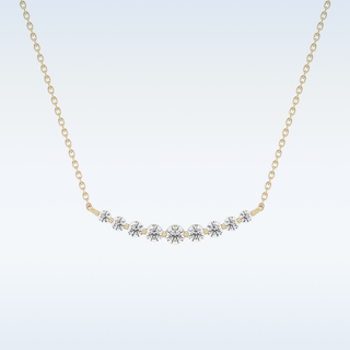 Customized Round Shaped Moissanite Necklace –  0.413 CT Round Cut in 14K/18K Gold
