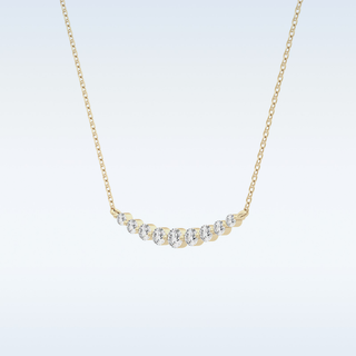 Customized Round Shaped Moissanite Necklace –  0.413 CT Round Cut in 14K/18K Gold
