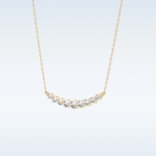 Customized Round Shaped Moissanite Necklace –  0.413 CT Round Cut in 14K/18K Gold
