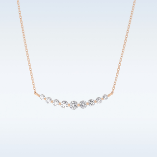 Customized Round Shaped Moissanite Necklace –  0.413 CT Round Cut in 14K/18K Gold
