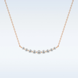 Customized Round Shaped Moissanite Necklace –  0.413 CT Round Cut in 14K/18K Gold