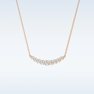 Customized Round Shaped Moissanite Necklace –  0.413 CT Round Cut in 14K/18K Gold
