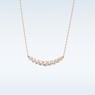 Customized Round Shaped Moissanite Necklace –  0.413 CT Round Cut in 14K/18K Gold