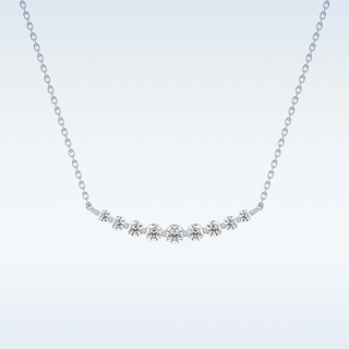 Customized Round Shaped Moissanite Necklace –  0.413 CT Round Cut in 14K/18K Gold