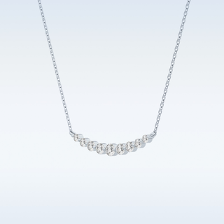 Customized Round Shaped Moissanite Necklace –  0.413 CT Round Cut in 14K/18K Gold