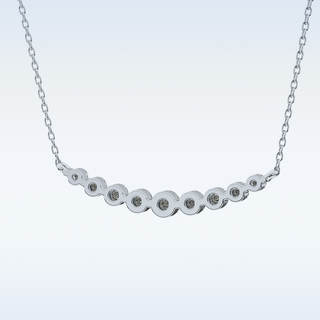 Customized Round Shaped Moissanite Necklace –  0.413 CT Round Cut in 14K/18K Gold