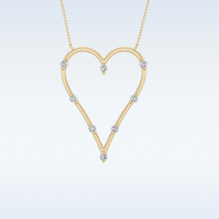 Heart Shaped Moissanite Necklace – 0.24 CT Round Cut in 14K/18K Gold