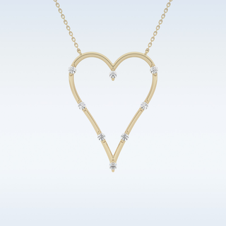 Heart Shaped Moissanite Necklace – 0.24 CT Round Cut in 14K/18K Gold